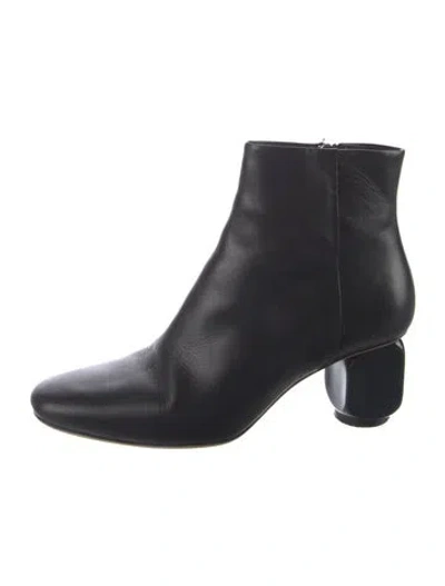 Pre-owned The Row Leather Boots In Black