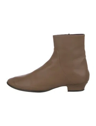Pre-owned The Row Leather Boots In Brown