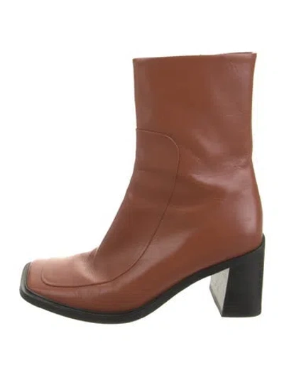 Pre-owned The Row Leather Boots In Brown