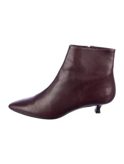 Pre-owned The Row Leather Boots In Burgundy