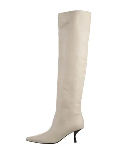 Pre-owned The Row Leather Boots In Neutral