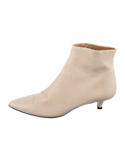 Pre-owned The Row Leather Boots In Neutral