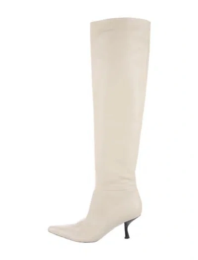 Pre-owned The Row Leather Boots In Neutrals