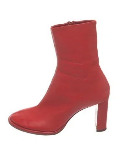 Pre-owned The Row Leather Boots In Red