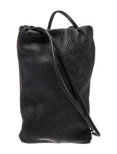 Pre-owned The Row Leather Bourse Phone Pouch In Black