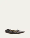 The Row Hereditas Bow Detailed Ballet Flats In Black