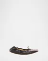 The Row Hereditas Bow Detailed Ballet Flats In Black