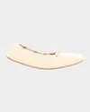 The Row Awar Elasticated Satin Ballet Flats In Neutral