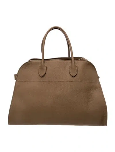 Pre-owned The Row Leather Briefcase In Neutral
