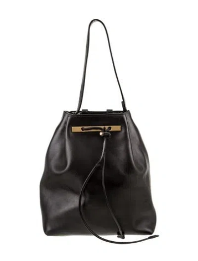 Pre-owned The Row Leather Bucket Bag In Black