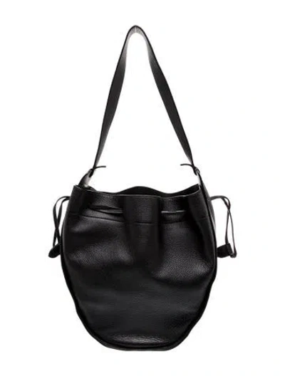 Pre-owned The Row Leather Bucket Bag In Black