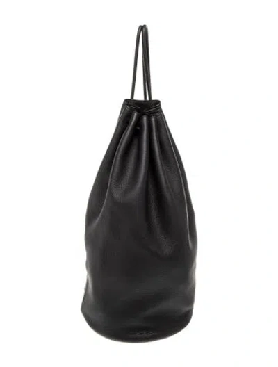 Pre-owned The Row Leather Bucket Bag In Black