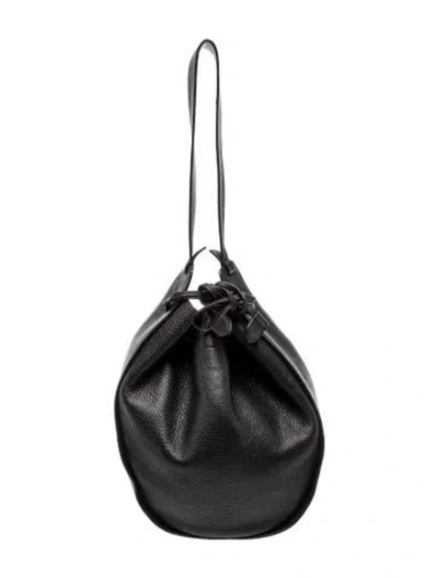 Pre-owned The Row Leather Bucket Bag In Black