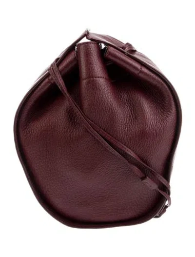 Pre-owned The Row Leather Bucket Bag In Burgundy
