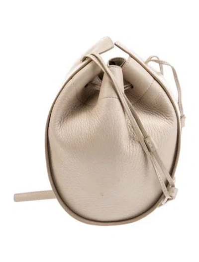 Pre-owned The Row Leather Bucket Bag In Neutral
