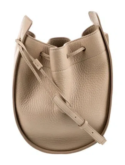 Pre-owned The Row Leather Bucket Bag In Neutral