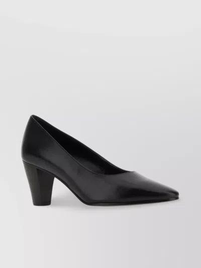 The Row Leather Charlotte Kitten Heel Pumps In Black