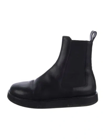 Pre-owned The Row Leather Chelsea Boots In Black