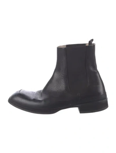 Pre-owned The Row Leather Chelsea Boots In Black
