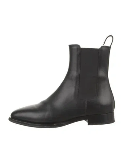 Pre-owned The Row Leather Chelsea Boots In Black