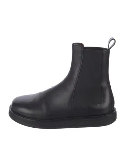 Pre-owned The Row Leather Chelsea Boots In Black