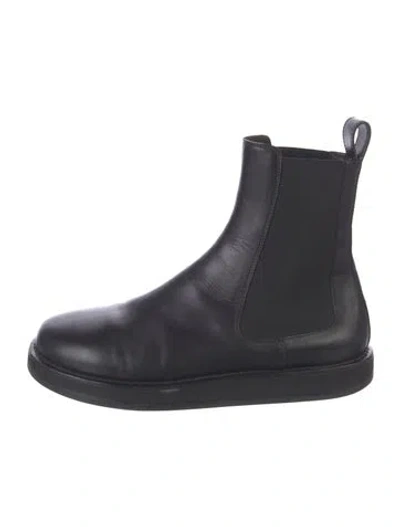 Pre-owned The Row Leather Chelsea Boots In Black