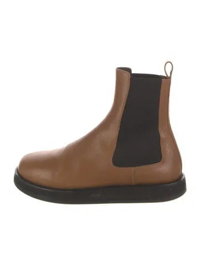 Pre-owned The Row Leather Chelsea Boots In Brown