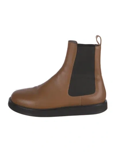 Pre-owned The Row Leather Chelsea Boots In Brown