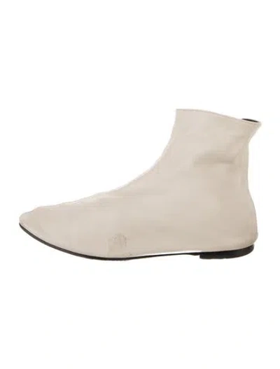 Pre-owned The Row Leather Chelsea Boots In Neutral