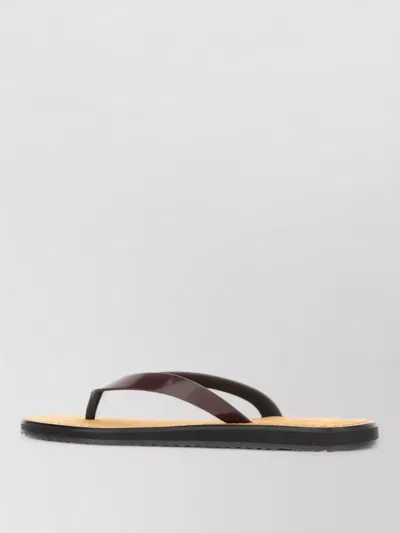 The Row Leather City Thong Sandals Flat Sole