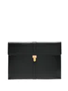 The Row Leather Clutch Bag In Black