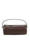 The Row Leather Clutch Bag In Brown