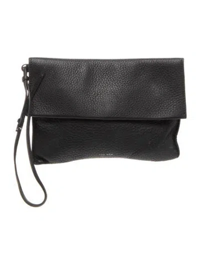 Pre-owned The Row Leather Clutch In Black