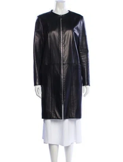 Pre-owned The Row Leather Coat In Black