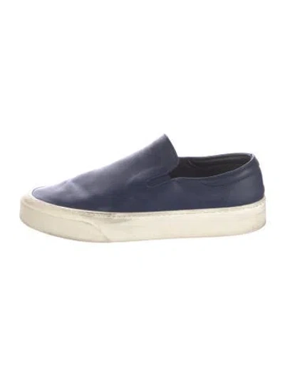 Pre-owned The Row Leather Colorblock Pattern Sneakers In Blue