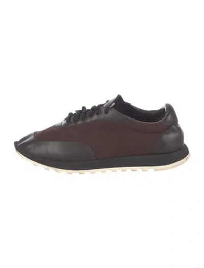 Pre-owned The Row Leather Colorblock Pattern Sneakers In Brown
