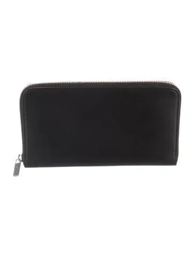 Pre-owned The Row Leather Continental Wallet In Black