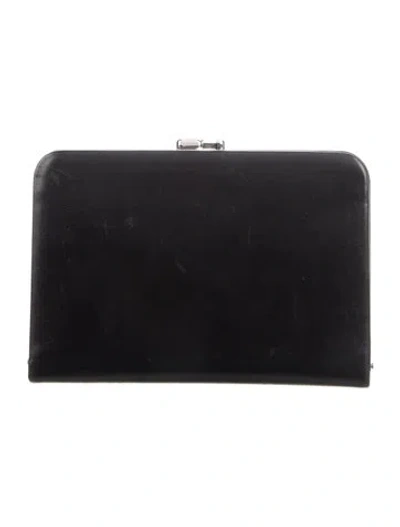 Pre-owned The Row Leather Continental Wallet In Black