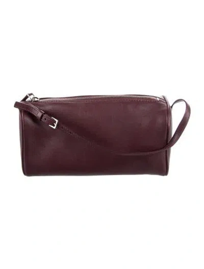 Pre-owned The Row Leather Cosmetic Bag In Burgundy
