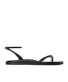 The Row Leather Cross-strap Sandals In Black
