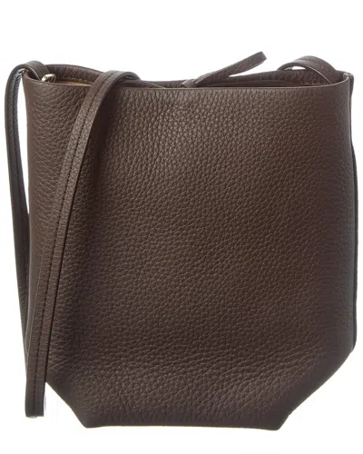 The Row Leather Crossbody In Brown