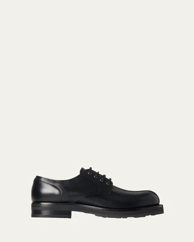 The Row Leather Derby Lug-sole Shoes In Black