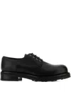 The Row Leather Lace-up Shoes With Low Block Heel In Black
