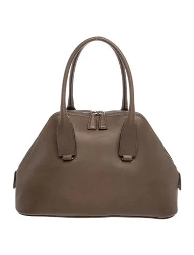 Pre-owned The Row Leather Devon Medium In Brown