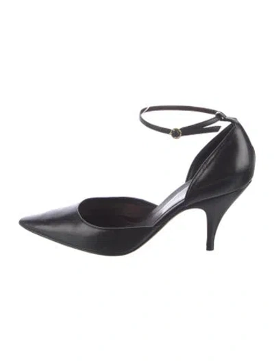Pre-owned The Row Leather D'orsay Pumps In Black