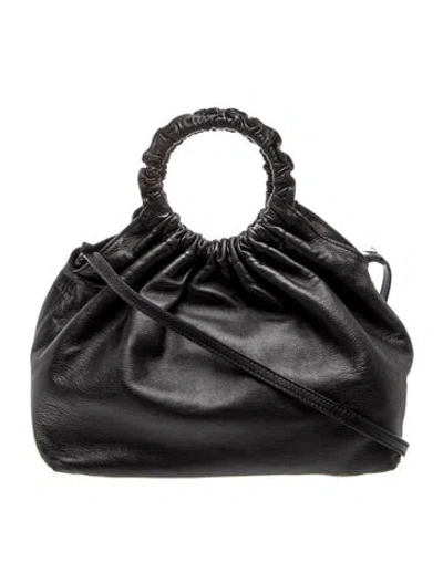 Pre-owned The Row Leather Double Circle Medium In Black