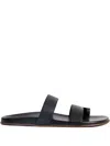 The Row Leather Double-strap Sandals In Black