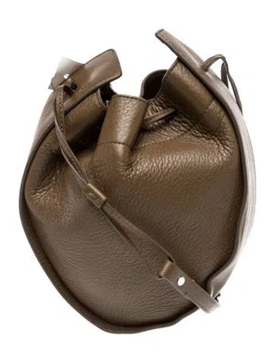 Pre-owned The Row Leather Drawstring In Brown