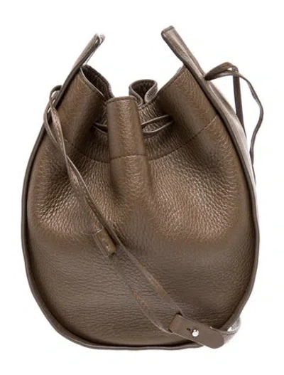 Pre-owned The Row Leather Drawstring In Brown