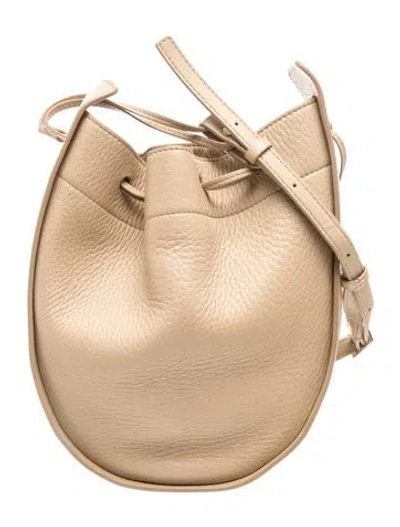 Pre-owned The Row Leather Drawstring Pouch Small In Neutrals